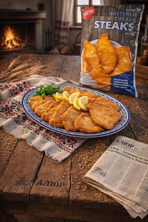 Halal Whole Muscle Battered Chicken Steaks (30pcs, 120g each)